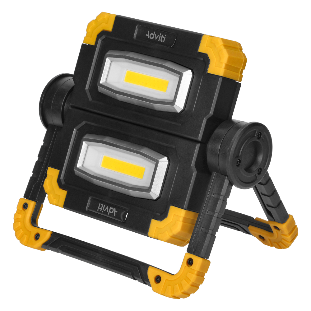 GEMINIX LED 2x10W, work floodlight, portable with rechargeable battery, 1200lm, IP44, 4000K, 5000mAh